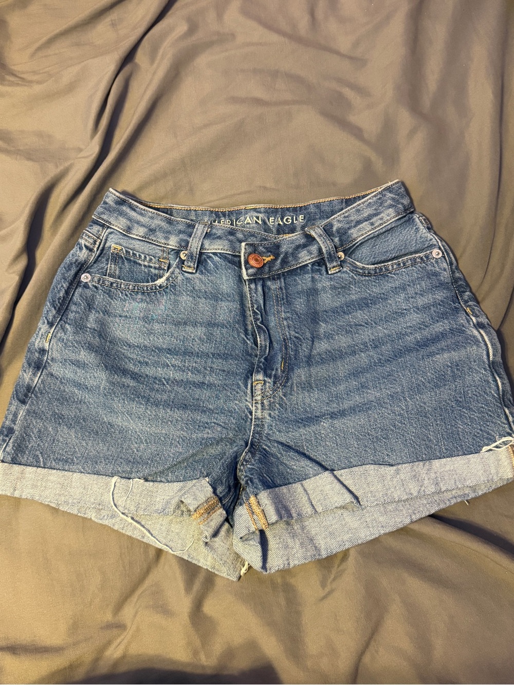 American Eagle Outfitters High-Rise Denim Shorts in Blue